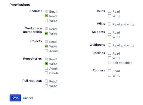 Bitbucket OAuth permissions